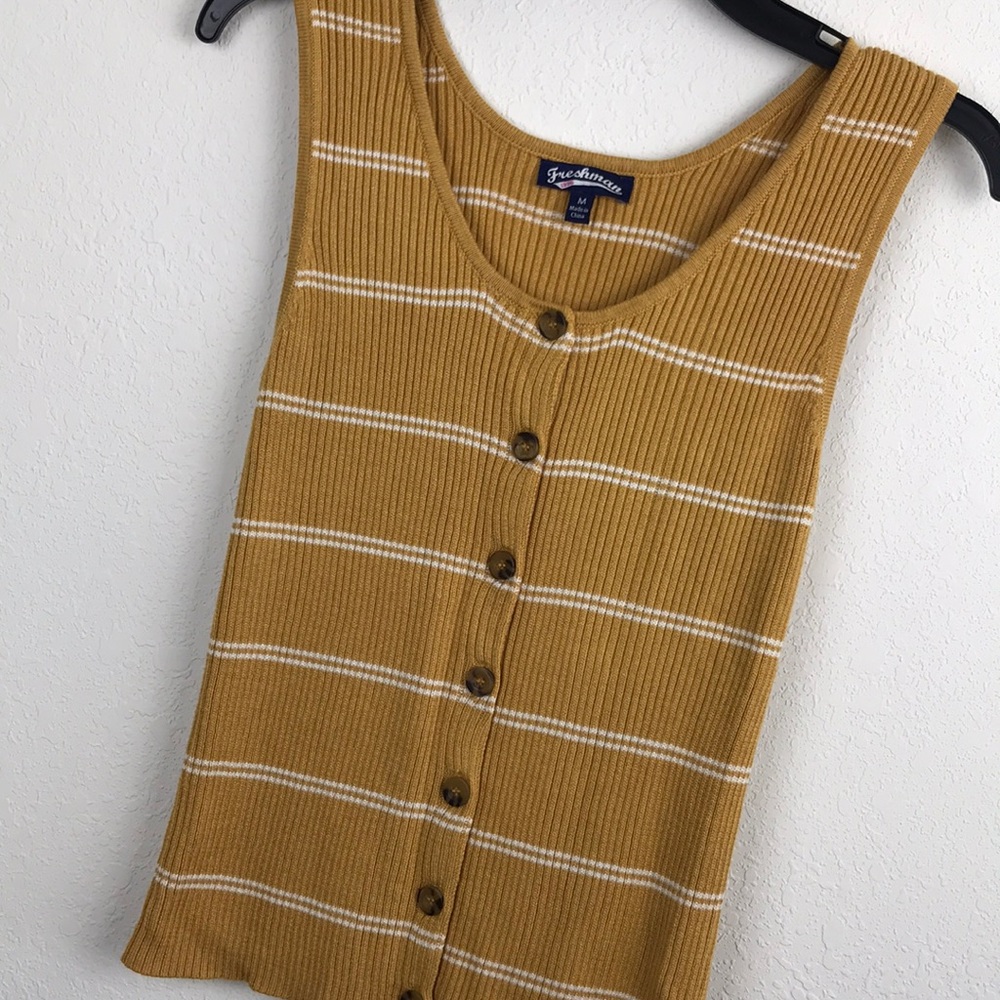 Freshman - mustard knit sleeveless top